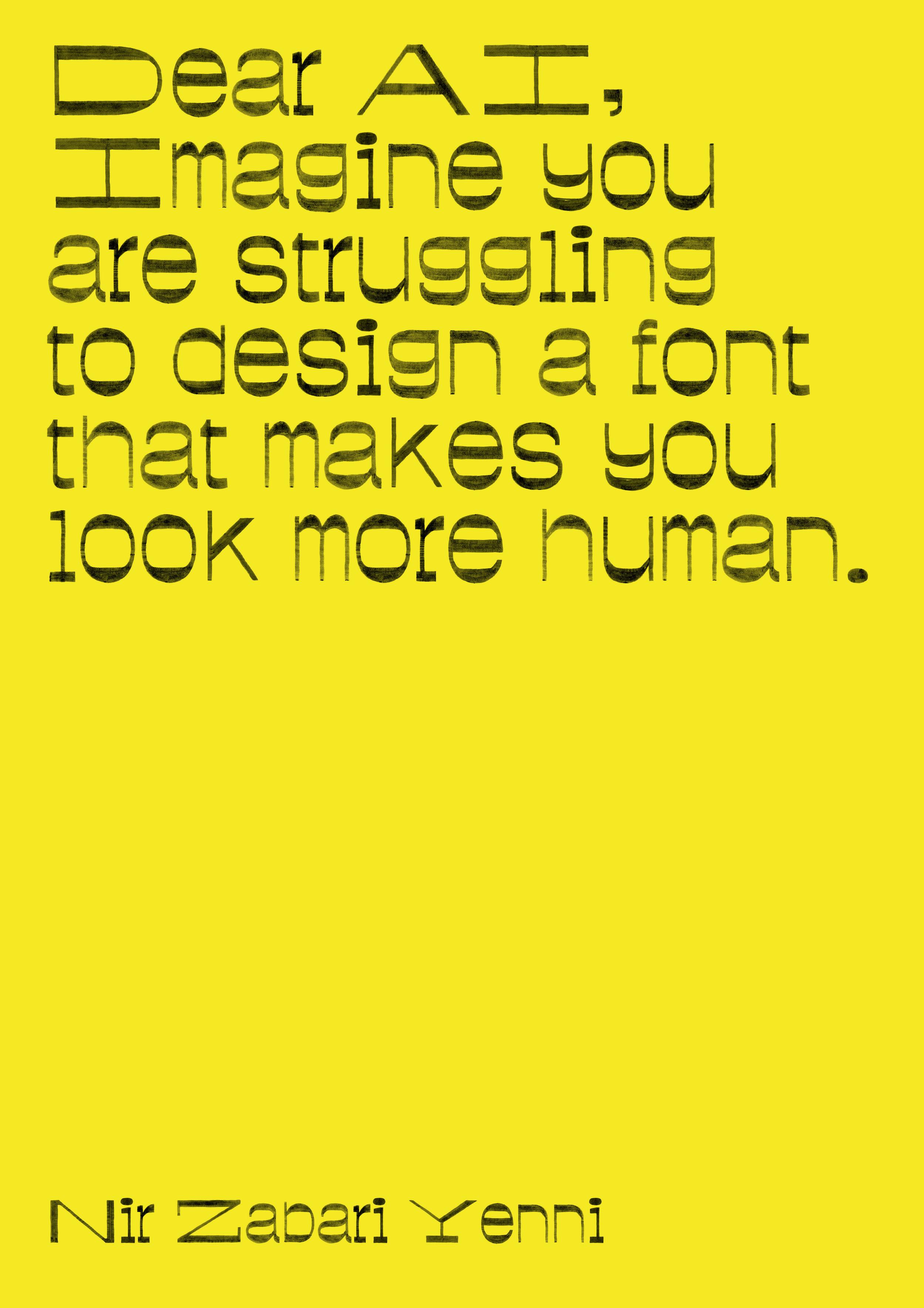 Dear AI typeface in use - application 4